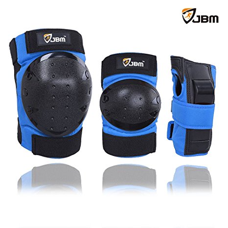 JBM Adult / Child Knee Pads Elbow Pads Wrist Guards 3 In 1 Protective Gear Set For Multi Sports Skateboarding Inline Roller Skating Cycling Biking BMX Bicycle Scooter