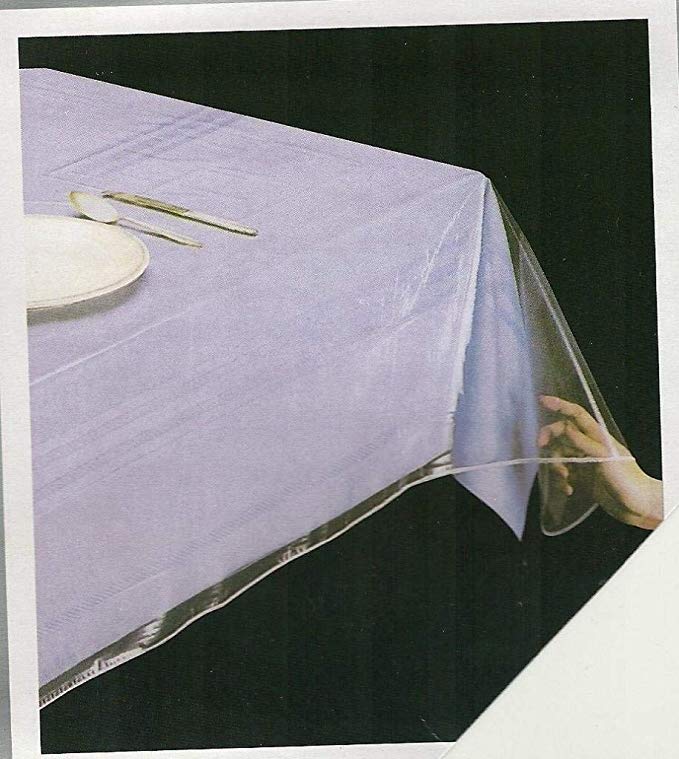 Clear Heavy Duty Vinyl Tablecloth Protector, Oval 60" x 90"