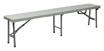 Work Smart Resin Multi-Purpose Center Folding Bench, 6-Feet Long