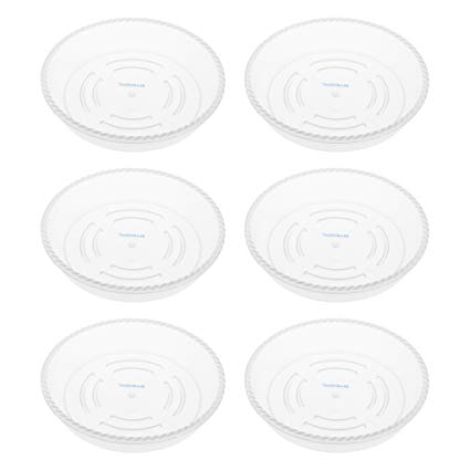 BCP 6 Pack of 7" Round Clear Vinyl Plant Pot Saucer For Indoor & Outdoor Garden Plants Use