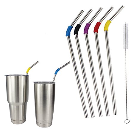 EHME Multicolor Stainless Steel Straws for YETI ,RTIC ,Ozark Tumblers,20 oz & 30oz Capacity all Available,Cleaning Brush Included