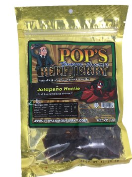 Pops Famous Gourmet Beef Jerky - Premium Beef 3 Oz Bag Jalapeno Hottie
