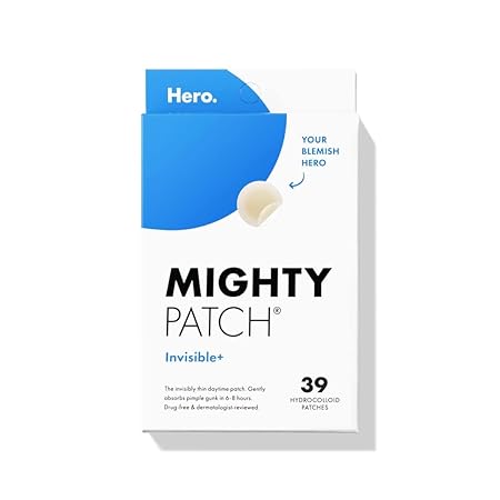 Mighty Patch Invisible Hydrocolloid Acne Pimple Patch Ultra Thin Spot Treatment (39 count) for Face and Day, Vegan, Cruelty-Free