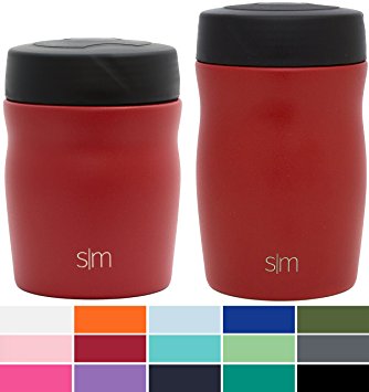 Simple Modern 12oz Rover Food Jar - Kids Vacuum Instulated 18/8 Stainless Steel Leak Proof Lunch Box Baby Food Storage Container - Hydro Thermos Flask - Cherry Red