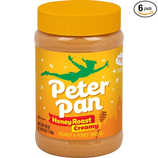 Peter Pan Creamy Honey Roast Peanut Butter Spread, 40 OZ (Pack of 6)