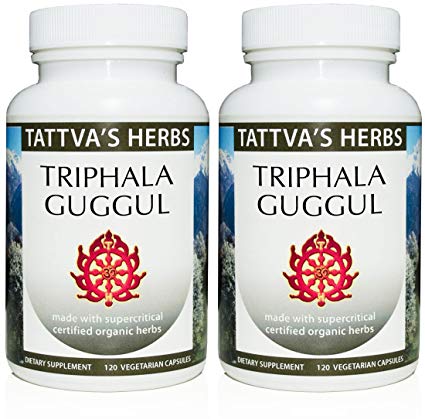 Triphala Guggul - Organic Full Spectrum Extract 500 mg. 240 Vcaps (2 Pack - 120 ct./ea)