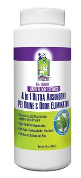 Hi-SOAK® Hard Floor Cleaner - 4 in 1 Ultra Absorbent Pet Urine and Odor Eliminator - Dog and Cat Urine, Vomit and Diarrhoea Cleaner - Hospital Proven Spill & Odor Neutralizer - Non-Toxic, BioDegradable, Flushable - Absorbs Over 100 Times It's Own Weight in Less Than 1-2 Minutes.