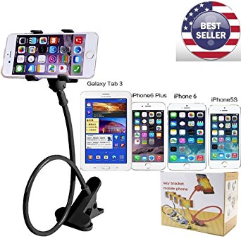 SLBSTORES Cell Phone Holder, Gooseneck,Universal Cell Phone Clip Holder Lazy Bracket Flexible Long Arms for iPhone 6 6s Plus 5s SE, Samsung Galaxy S7 S6 Edge S5 S4 Note5 Note4,GPS Devices