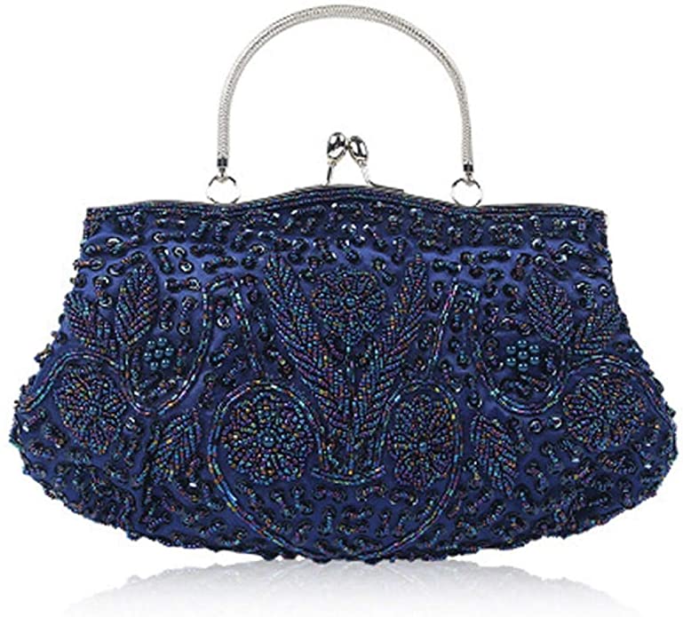 Gets Womens Clutch Bag Large Luxury Purse Beaded Sequin Evening Clutch Bag for Bridal Wedding Party Handbag with Chain