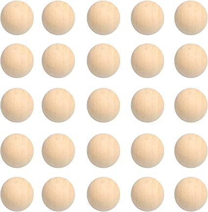 0.78 Inch Hardwood Balls Natural Unfinished Wooden Round Balls for Balls Crafts and DIY Projects, 50 Pcs