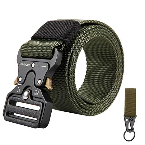 KingMoore Mens Tactical Belt Heavy Duty Webbing Belt Adjustable Military Style Nylon Belts