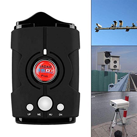 Radar detector V8, voice prompt speed, city/highway mode radar detector for cars (FCC certification).(black)