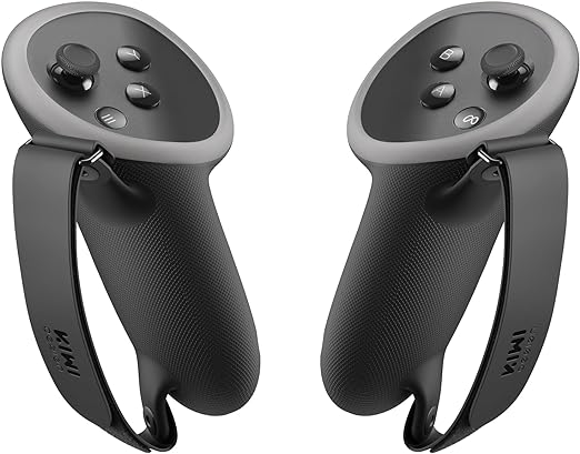 KIWI design Controller Grips Compatible with Meta Quest 3 Accessories, Silicone Hand Grip Protector with Knuckle Straps