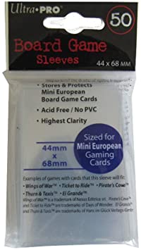 Ultra Pro 44mm X 68mm Mini European Board Game Sleeves 50ct