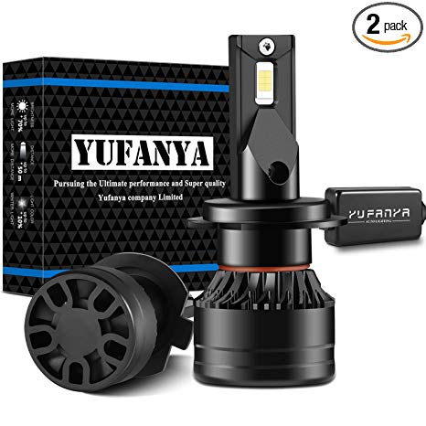 YUFANYA LED Headlight Bulbs H7 LED Conversion Kit -6000K Cool White 100W 12,000LM Extremely Bright,Plug Play Canbus Decoder Error Free Adjustable Beam Super Quality