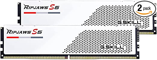 G.Skill RipJaws S5 Series (Intel XMP) 64GB (2 x 32GB) 288-Pin SDRAM DDR5 5600 CL36-36-36-89 1.25V Dual Channel Desktop Memory F5-5600J3636D32GA2-RS5W (Matte White)