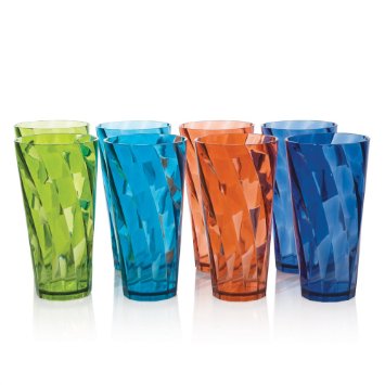 Optix Break-resistant Plastic 20oz Water Cup Tumbler - Set of 8 in 4 Assorted Colors