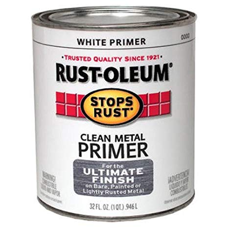 Rust-Oleum 7780502 Protective Enamel Paint Stops Rust, 32-Ounce, Flat White Clean Metal Primer