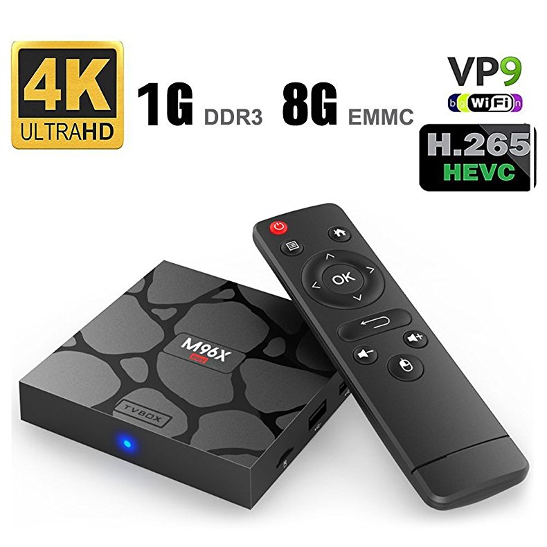 Android Tv Box RBSCH M96X Mini 1GB/8GB 4K Amlogic S905X Android 6.0 Quad-Core Support H.265 Wifi 2.4GHz 100M Smart TV BOX