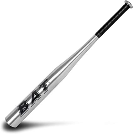 BodyRip Aluminium Baseball Softball Bat - Lightweight, Slender Handle, Rubber Grip, Anti-Slip Grip, Self-Defence Weapons | Choose from 28", 30", 32", 34" Silver or Black