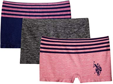 U.S. Polo Assn. Womens Multi Pack Logo Boyshort Elastic Waist Seamless Panties