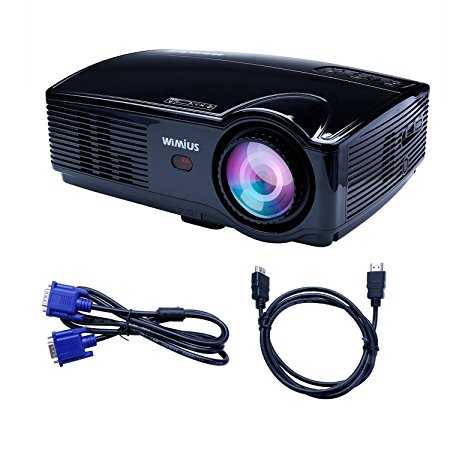 Projector HD,Video Projector 3200 Lumens Portable LED Projectors 1080P 1280*800 Multimedia Home Cinema Theater for Games and Parties Support PC Laptop Smartphone Xbox TV Box(Black)