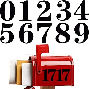 8 Sets Black Mailbox Numbers Sticker 3 Inch Self Adhesive Mailbox Number Decals Waterproof Number Sticker for Mailbox Signs Window Door Cars Trucks Home Business Address Number