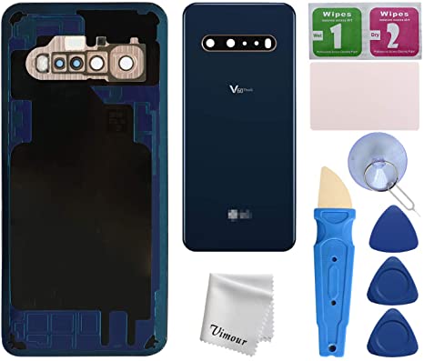 Vimour Back Cover Glass Replacement for LG V60 ThinQ All Carriers with Pre-Installed Camera Lens and Adhesive (Classy Blue)