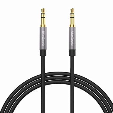 MaGeek 3.5mm Audio Aux Cord, (6.6 ft / 2.0m) Long Male to Male Auxiliary Audio Cable Compatible with Beats Headphones, iPhone, iPod, iPad, Car Audio, or Any Audio Device with 3.5mm Aux Port (Black)