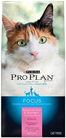 Purina Pro Plan Dry Cat Food, Focus, Adult Sensitive Skin and Stomach Lamb and Rice Formula, 7-Pound Bag, Pack of 1