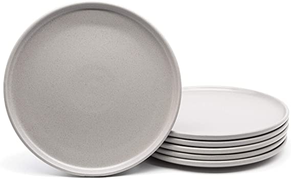 Dinnerware Sets, by Kook, Semi-Matte Stoneware, Dinner Plates, Salad Plates (Slate Grey, 10 Inch)