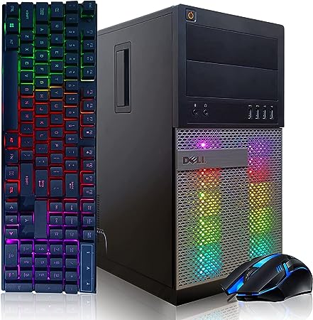 Dell RGB Gaming Desktop PC, Intel I5 3.2Ghz, 16G, 1TB SSD, Radeon RX 5500 XT 8G GDDR6, WiFi, BT 5.0, RGB Keyboard & Mouse, W10P64 (Renewed)