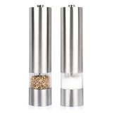 Lagute Electric Stainless Steel Pepper Mill Pepper Shaker Automatic Salt Grinder Battery-powered Suitable for Restaurant Hotels and Home Flat 2