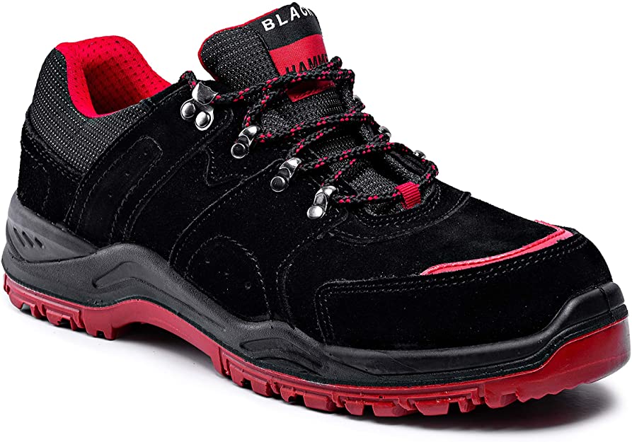 Black Hammer Mens Safety Trainers Steel Toe Cap and Steel Midsole Work Boots Shoes Wide Extra Grip S1P SRC 8800