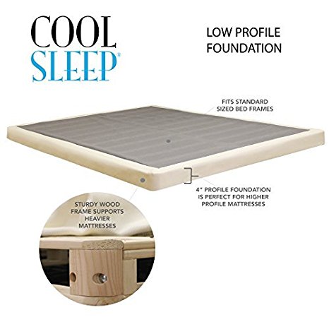 Lifetime sleep products 4" Low Profile Box Spring great for Memory Foam Mattress, Full