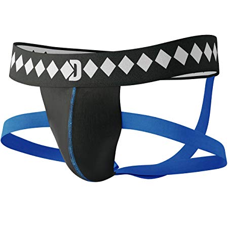Four-Strap Jock Strap Supporter with Built-in Athletic Cup Pocket for Sports
