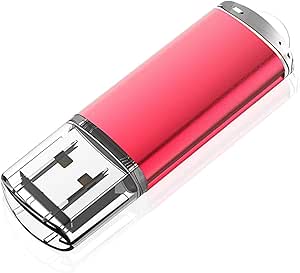 KOOTION Pendrive 64GB 2.0 Memoria USB Flash Drive 64 Giga USB 2.0 Pen Drive Pendray 64G con Tapa Impermeable con LED, Rojo