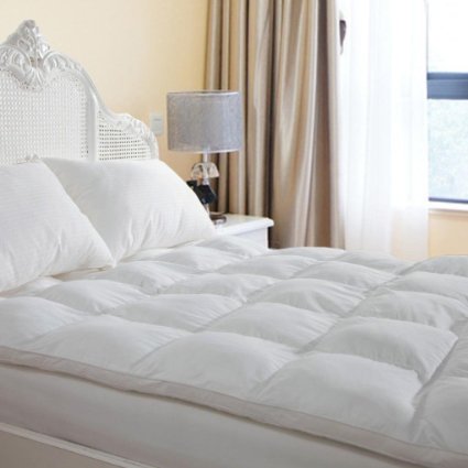 Duck & Goose Co Premium Luxury Fluffy Hypoallergenic Down Alternative Fiber Bed Mattress Topper Enhancer King