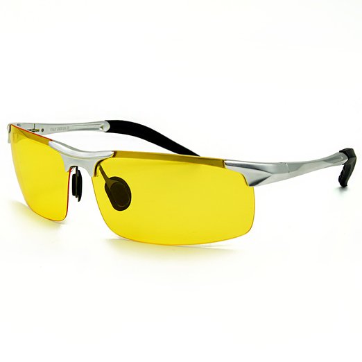 Besgoods Yellow Night Vision Polarized Sunglasses Unbreakable Aluminum Frame Lenses Glasses Driving Fishing Outdoor Sport