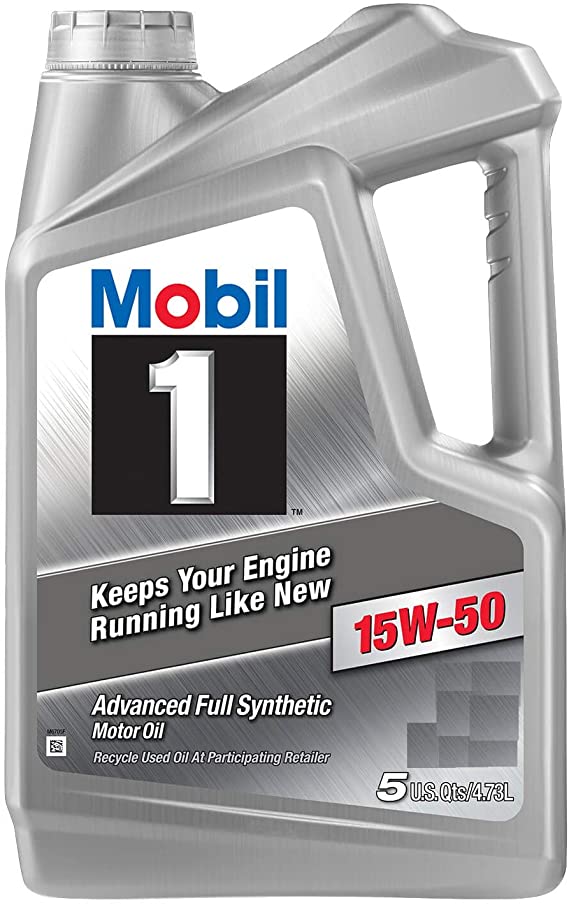 Mobil 1 15W-50 Advanced Full Synthetic Motor Oil, 5 qts