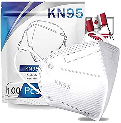 100PC White Disposable_Face_Masks_n95 for Adults in Box, with Valve 5-Ply Filtеr Non-woven, Filtration Efficiency≥95% - 180 ° and High Air Permeability, Comfortable Safe Mask,Easy to Wear