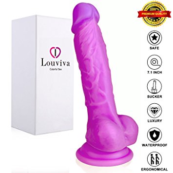 Louviva Dildo 6 inches Realistic Adult Toy Sex Toy with Suction Cup Purple