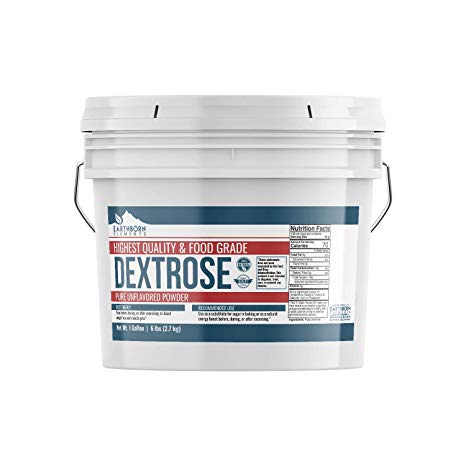 Dextrose Powder, 1 Gallon Bucket (6 lbs) by Earthborn Elements, Sugar Substitute, Workout Boost, Natural Energy, Bodybuilding, Weight Gain, Building Muscle