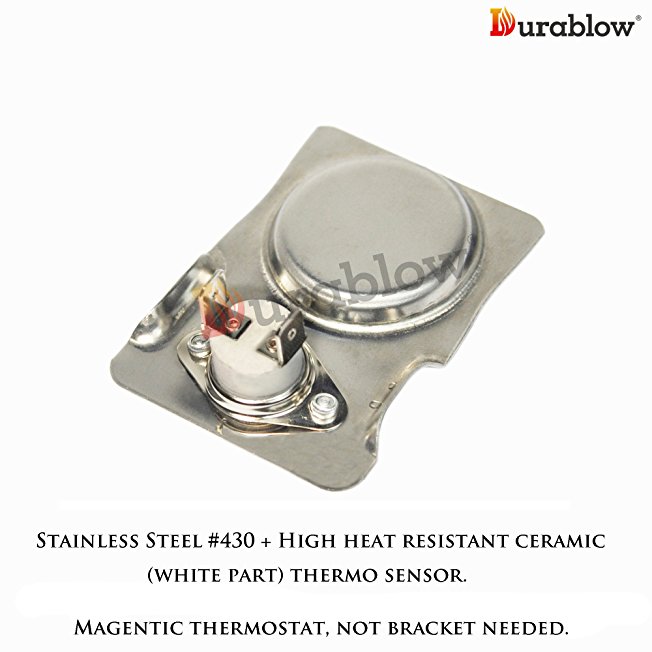 Durablow Stainless Steel Magnetic Ceramic Thermostat Switch for Fireplace Stove Blower Fan Kit Thermo Control