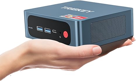 TRIGKEY Mini PC Ryzen 7 Speed S5 5800H(Up to 4.4GHz,L3 16MB) Mini Gaming Computer 32GB DDR4 3200MHz 1TB M.2 2280 NVMe SSD, Wi-Fi 6/Bluetooth 5.2/4K@60Hz/HDMI DP Type-C/USB 3.2 Micro PC