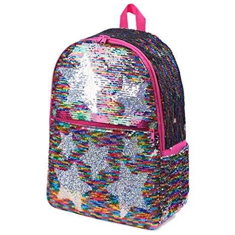 Sequin School Backpack for Girls Kids Cute Elementary Book Bag Bookbag Teen Glitter Sparkly Back Pack