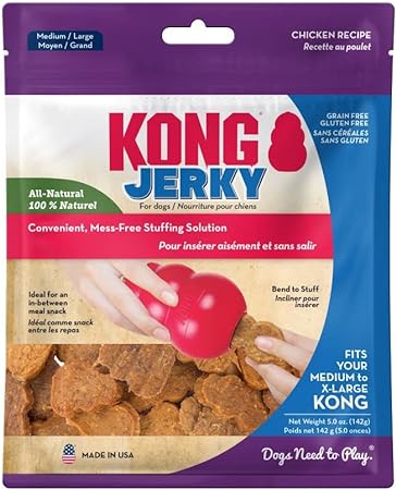 KONG - Jerky - All Natural Soft Jerky Dog Treats - Chicken Flavor, Fits Medium to X-Large, 5 oz, Made in The USA