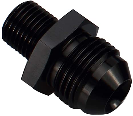 Black Anodized Straight Aluminum Male Flare - 6AN to M12x1.25 Male Metric Thread Pipe Fuel Fitting Adapter