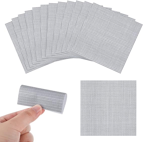 16 Pcs Window Screen Repair Kit Screen Repair Tape Self Adhesive Screen Repair Patch Fiberglass Replacement Screens for Windows Doors Tent Net to Cover Holes(3 x 3 Inch)