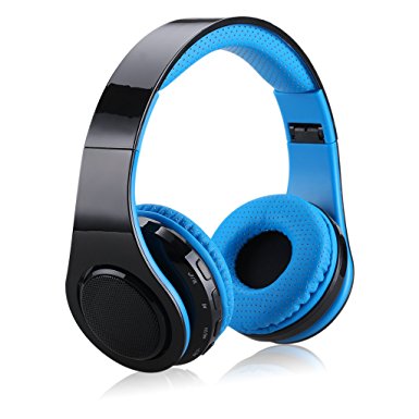 Excelvan Wireless Adjustable LED Stereo Folding Headphones Headsets for Iphone,Smartphones,Pc